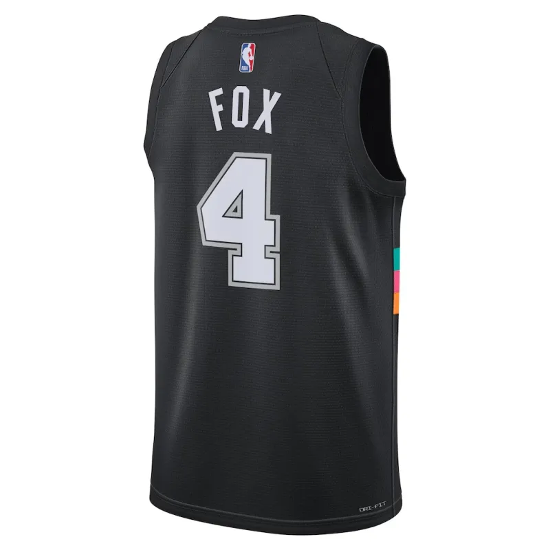 San Antonio Spurs De'Aaron Fox 2025/26 Unisex Trikot - Stadtedition - Schwarz