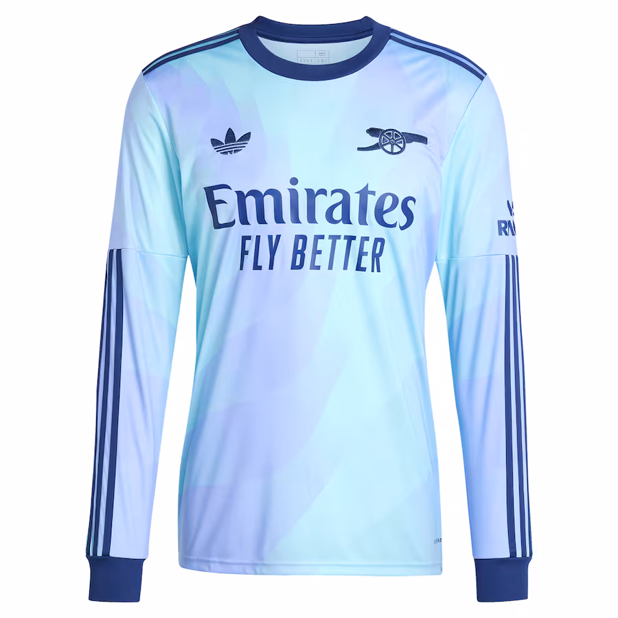 Maillot de remplacement long manches n°3 d'Arsenal 2024/25 - Version supporter (Aqua)