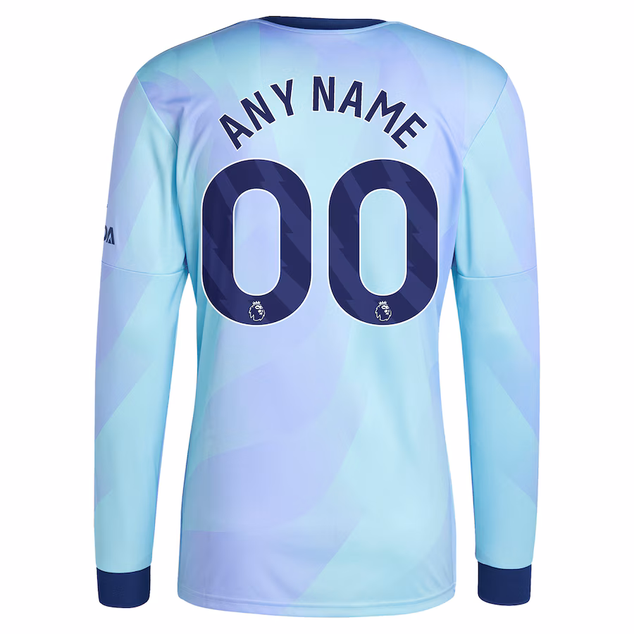 Maillot de remplacement long manches n°3 d'Arsenal 2024/25 - Version supporter (Aqua)