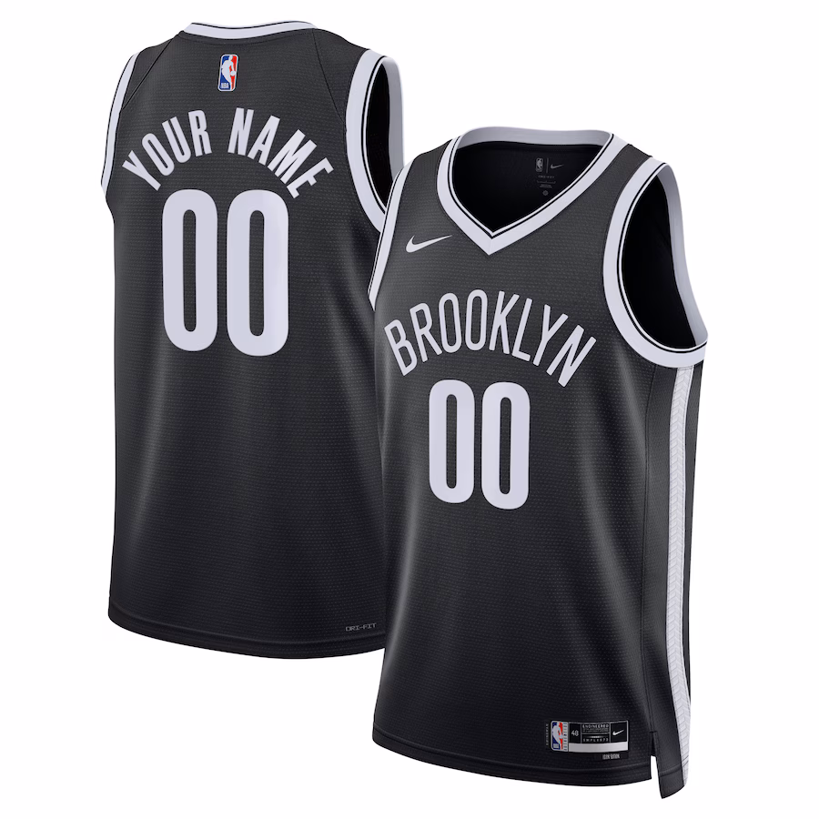Brooklyn Nets, Unisex Swingman Custom Jersey - Icon Edition - Black