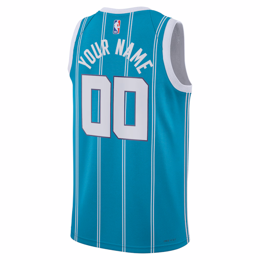 Charlotte Hornets Jordan Brand Unisex Swingman Custom Jersey - Icon Edition - Teal