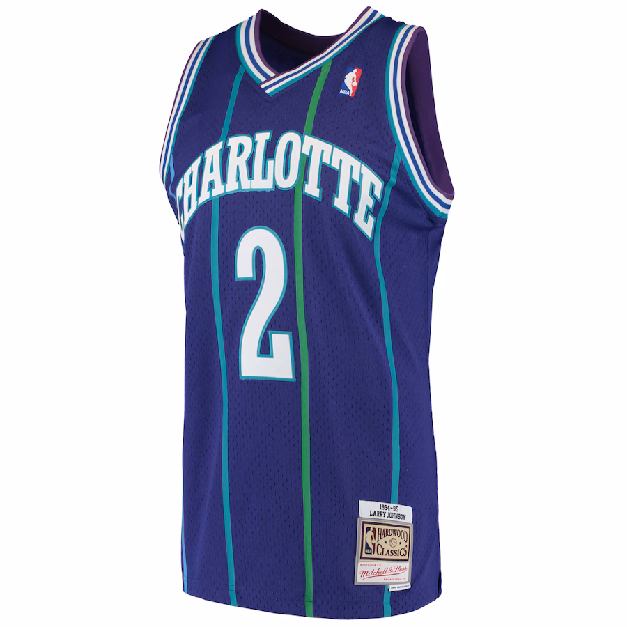 Camiseta Larry Johnson Charlotte Hornets 1994/95 Mitchell & Ness Hardwood Classics