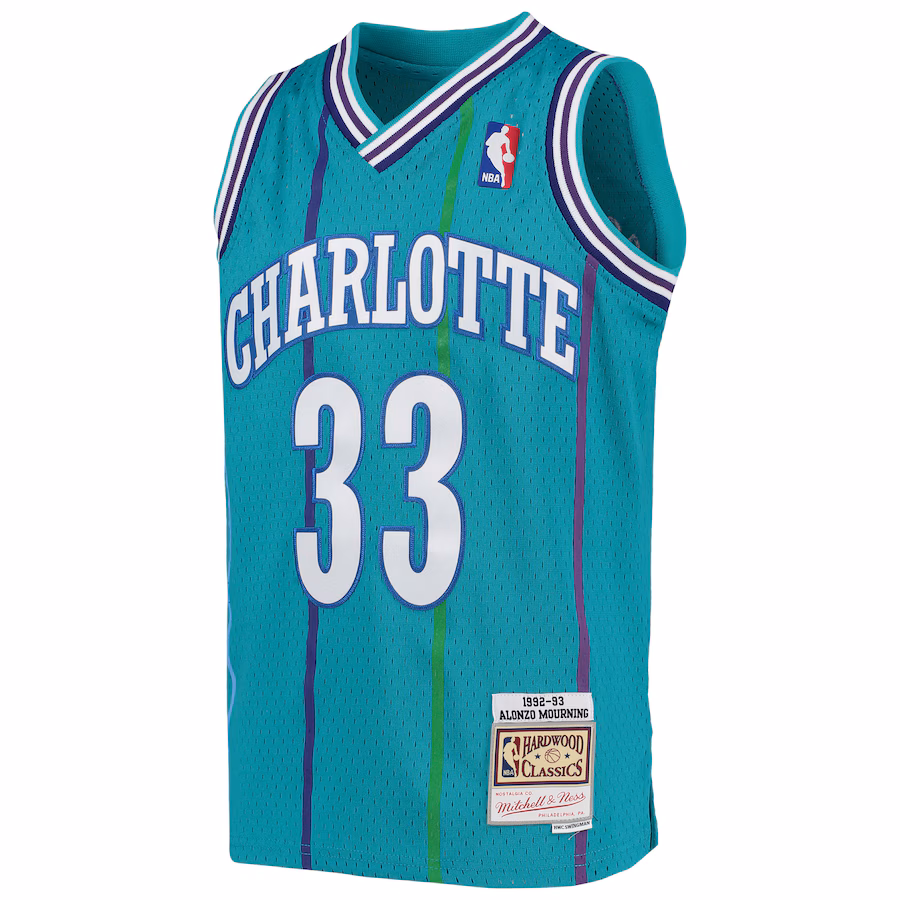 Alonzo Mourning Charlotte Hornets Mitchell & Ness 1992/93 Hardwood Classics Jersey