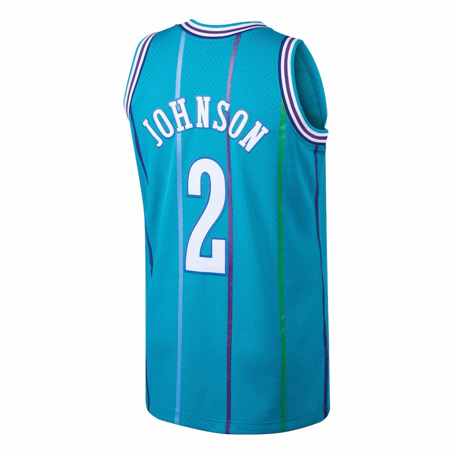 Camiseta Larry Johnson Charlotte Hornets 1992/93 Mitchell & Ness Hardwood Classics