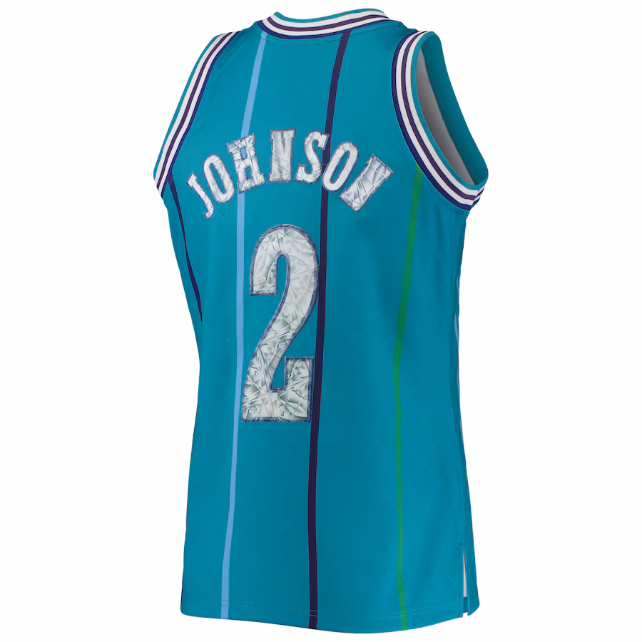Larry Johnson Charlotte Hornets Mitchell & Ness 1996/97 NBA 75th Anniversary Diamond Jersey