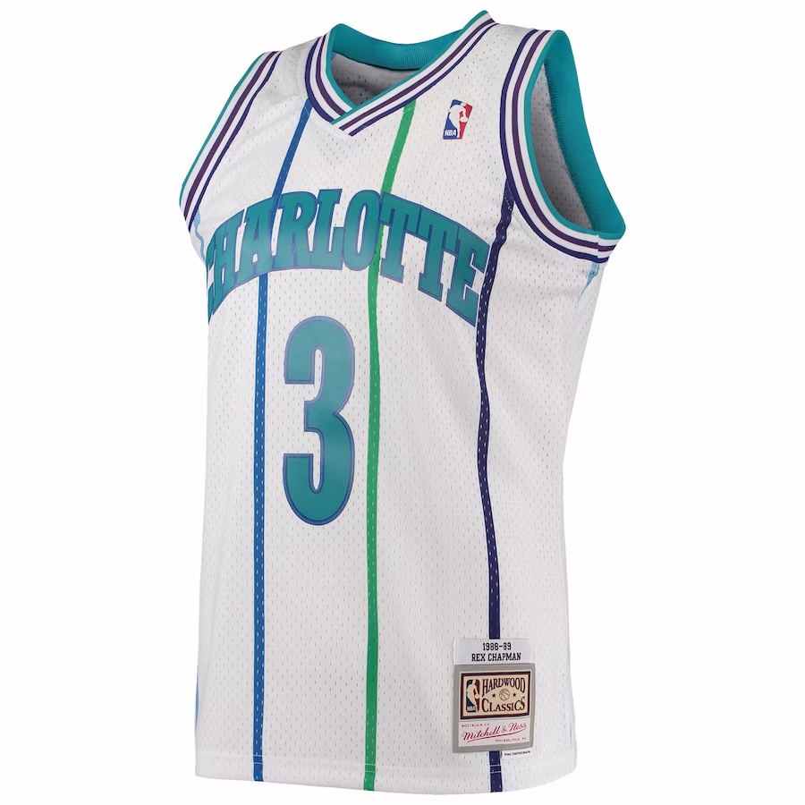 Rex Chapman Charlotte Hornets Mitchell & Ness 1988/89 Hardwood Classics Jersey