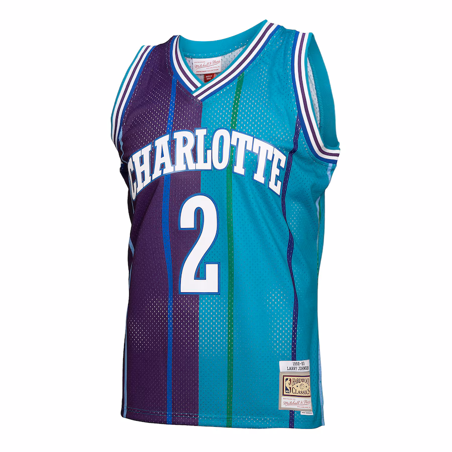 Larry Johnson Charlotte Hornets Mitchell & Ness Hardwood Classics Swingman Jersey