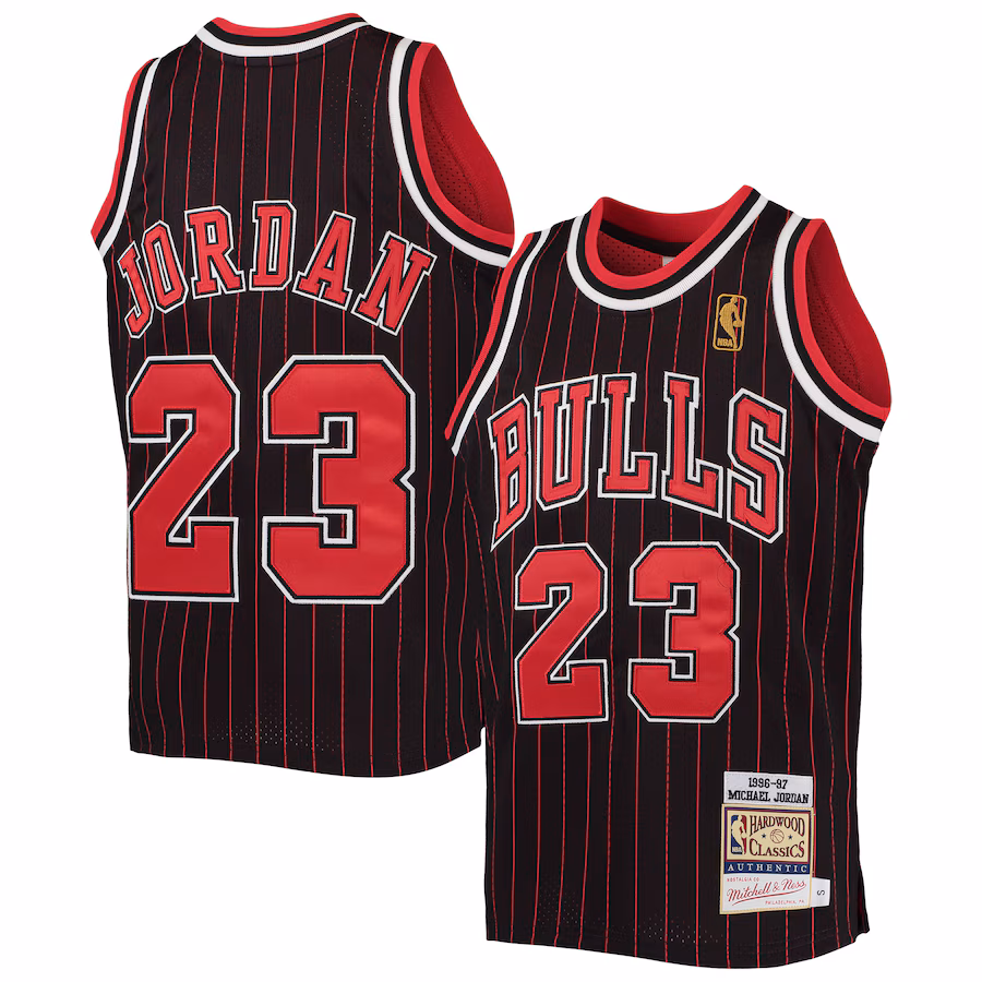 Michael Jordan Chicago Bulls Mitchell & Ness Youth 1996-97 Hardwood Classics Jersey - Black/Red