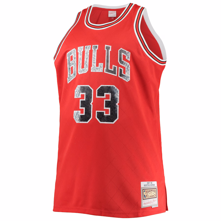 Camiseta Scottie Pippen Chicago Bulls Mitchell & Ness Big & Tall NBA 75º Aniversario Diamond Edition 1997/98