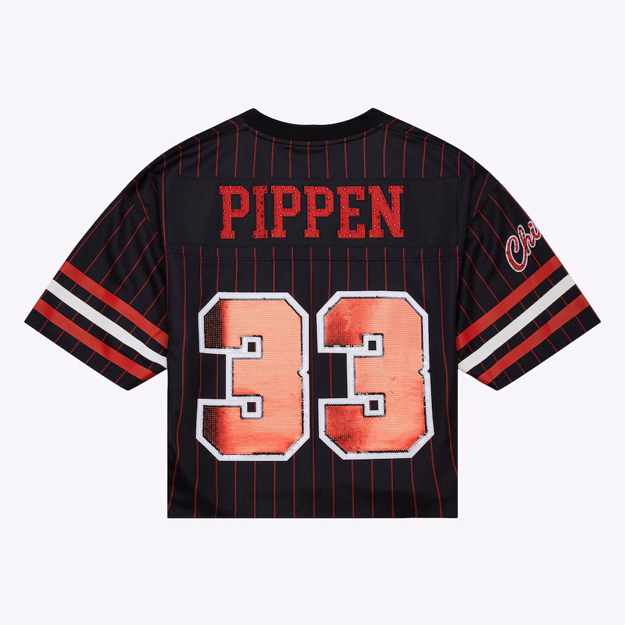 Scottie Pippen Chicago Bulls Mitchell & Ness x DANNIJO Women's Cropped Fashion Soccer Jersey - Black