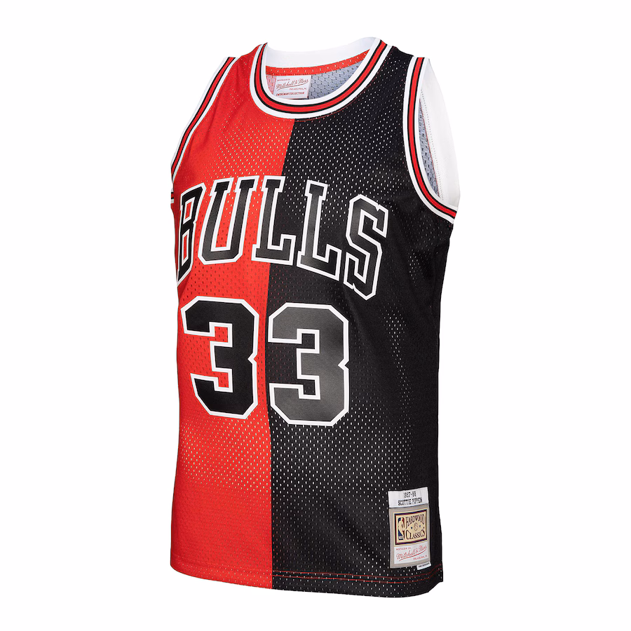 Scottie Pippen Chicago Bulls Mitchell & Ness Hardwood Classics 1997/98 Split Swingman Jersey - Red/Black