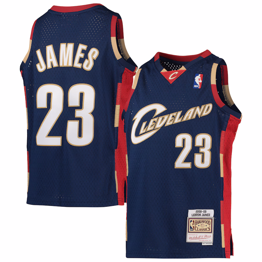 LeBron James Cleveland Cavaliers Mitchell & Ness Youth 2008-09 Hardwood Classics Swingman Jersey - Navy Blue
