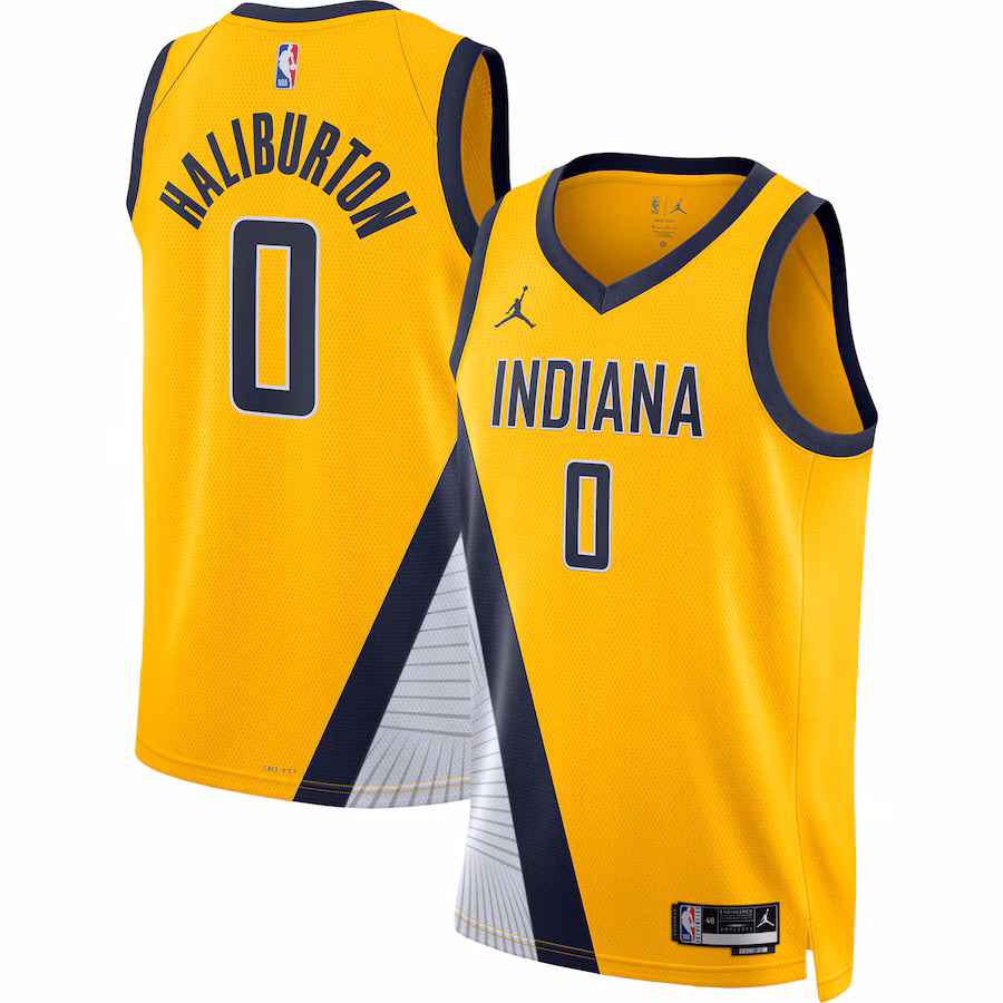 Tyrese Haliburton, Indiana Pacers Jordan Brand Unisex Swingman Jersey - Statement Edition - Gold