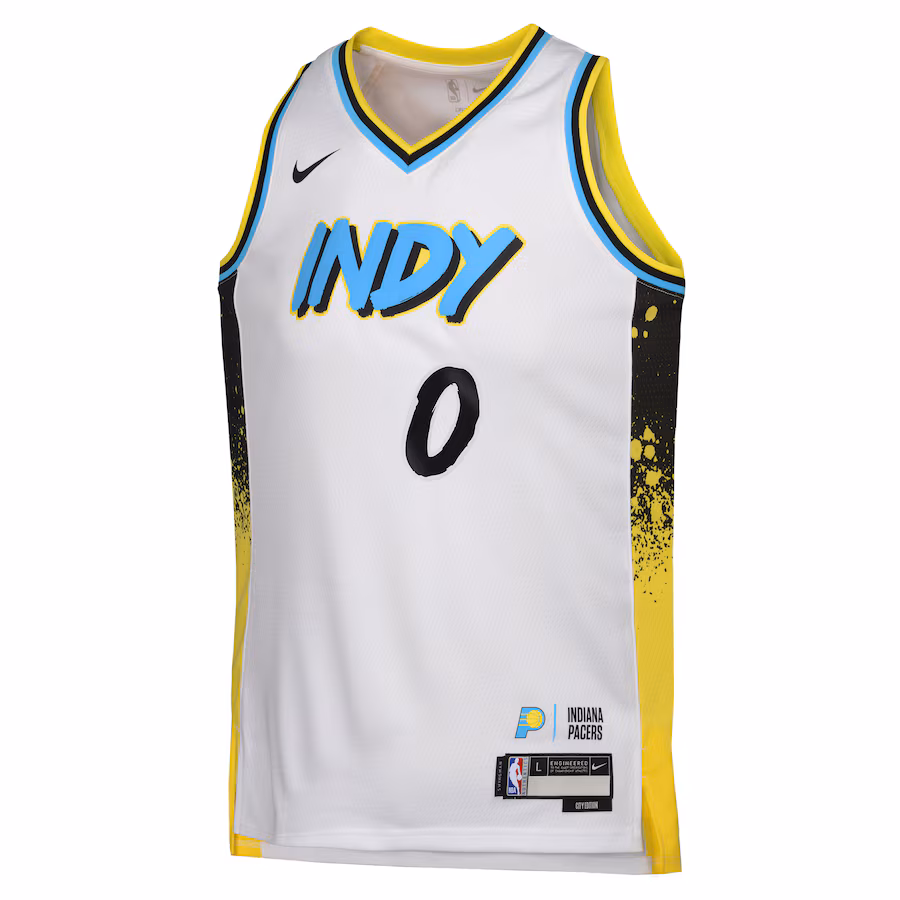 Camiseta juvenil City Edition Swingman Indiana Pacers Tyrese Haliburton 2024/25