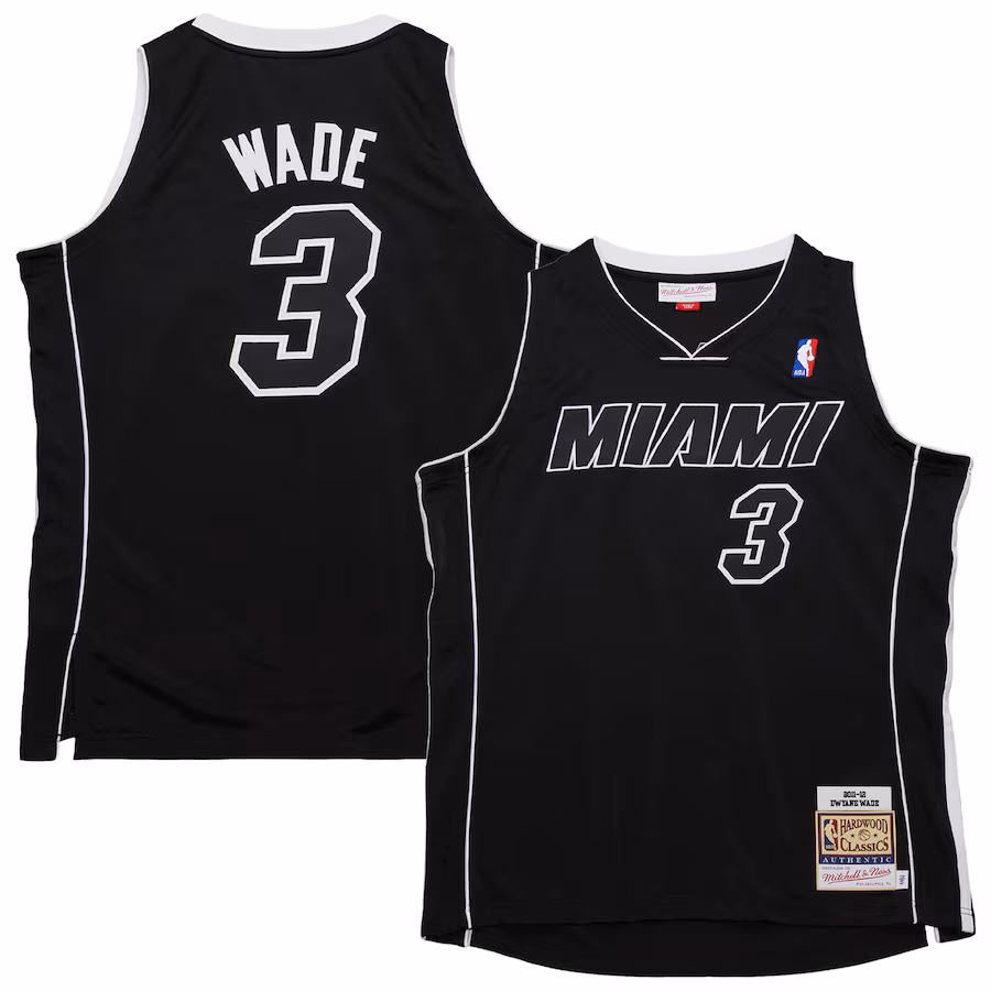 Dwyane Wade, Miami Heat Mitchell & Ness 2011/12 Hardwood Classics Echtes Trikot - Schwarz