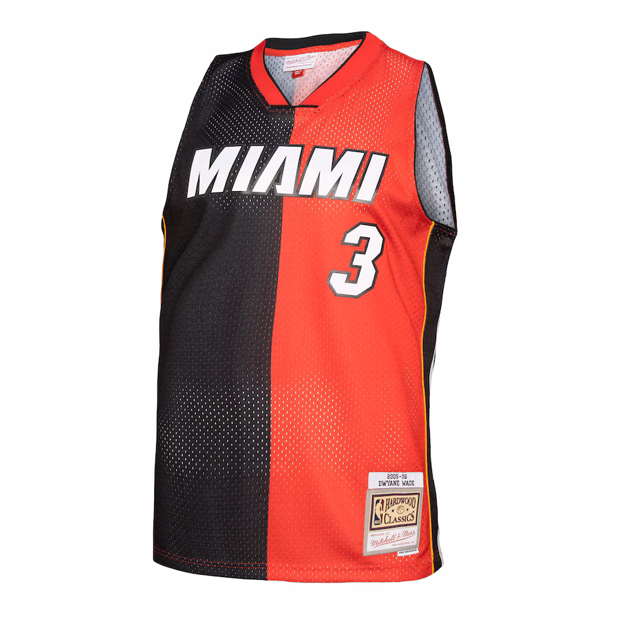 Dwyane Wade Miami Heat Mitchell & Ness Big & Tall Hardwood Classics 2005/06 Split Swingman Jersey