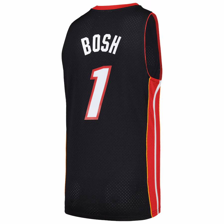 Chris Bosh, Maillot Swingman des Hardwood Classics 2012/13 des Miami Heat de Mitchell & Ness - Noir