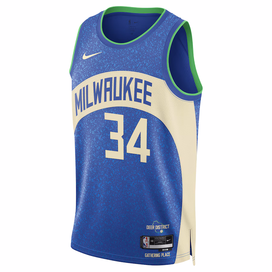 Giannis Antetokounmpo Milwaukee Bucks Unisex 2023/24 City Edition Jersey