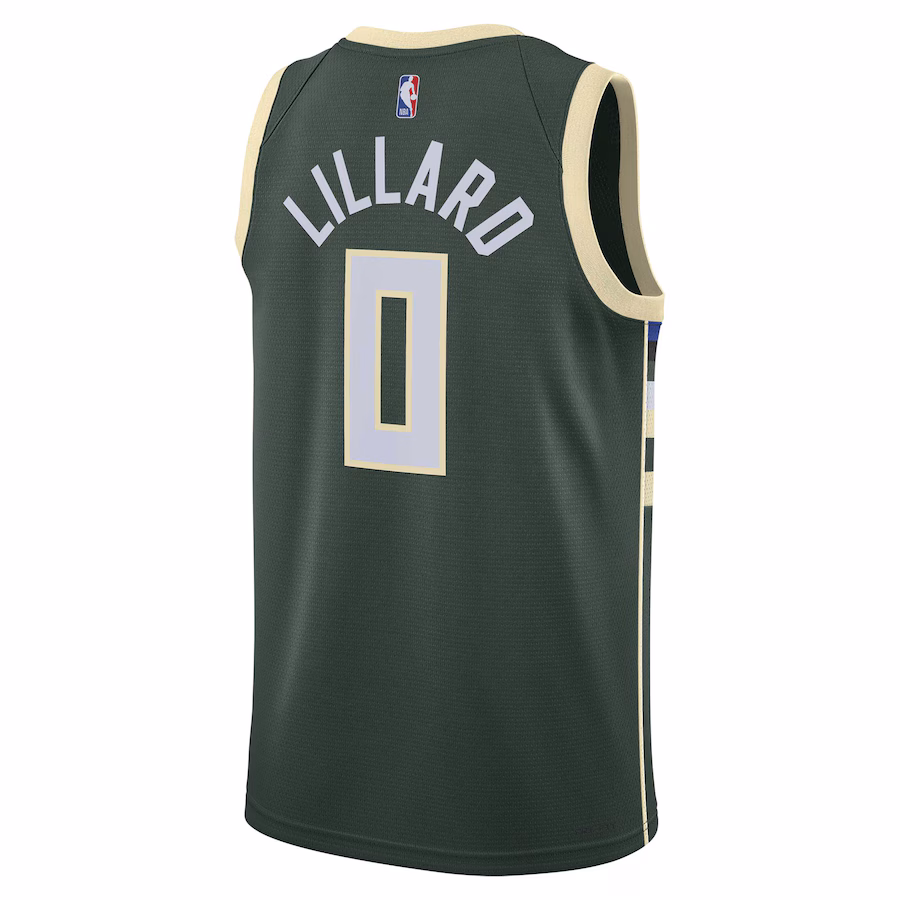 Damian Lillard, Milwaukee Bucks Unisex Swingman Jersey - Icon Edition - Hunter Green