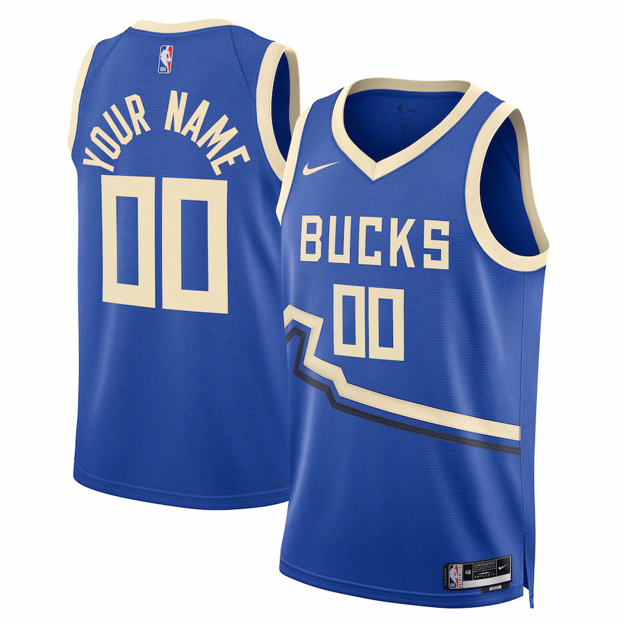 Milwaukee Bucks Unisex 2024/25 Custom Swingman Jersey - City Edition - Royal Blue