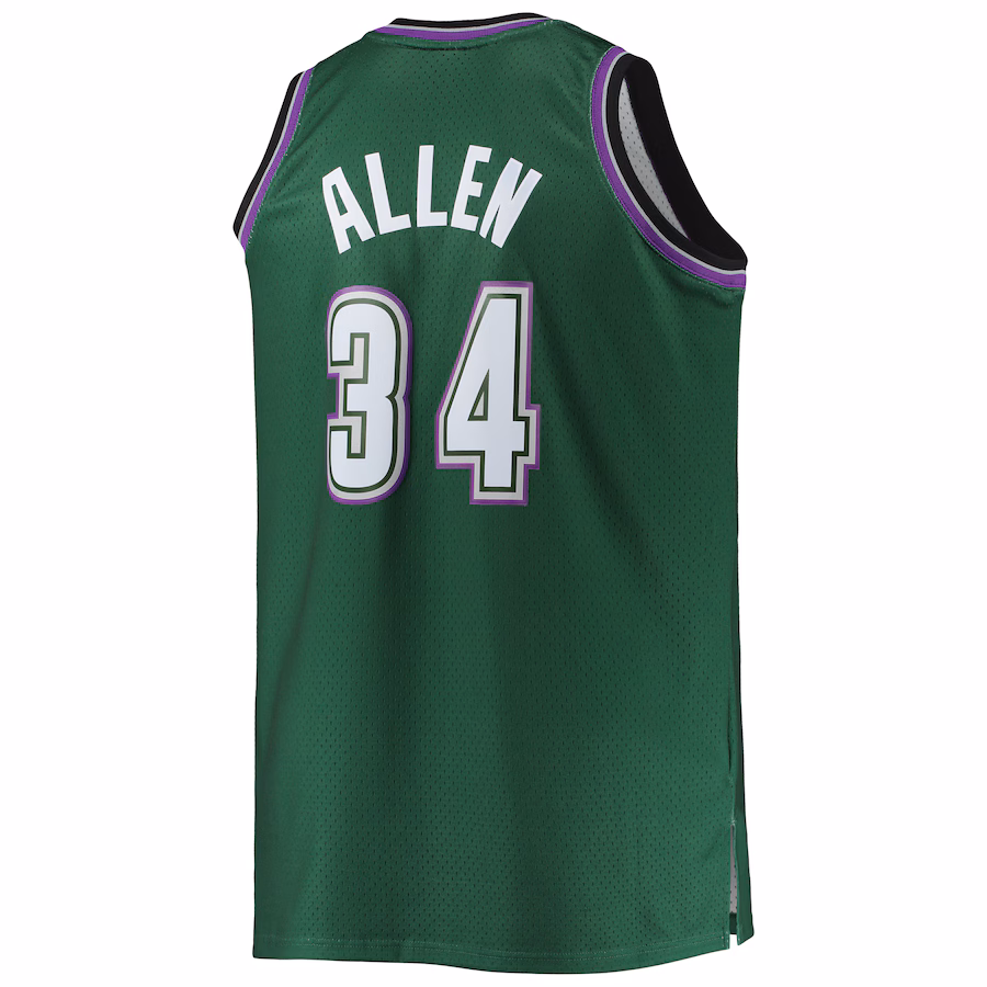 Ray Allen, Milwaukee Bucks Mitchell & Ness Big & Tall 1996/97 Hardwood Classics Swingman Jersey - Hunter Green