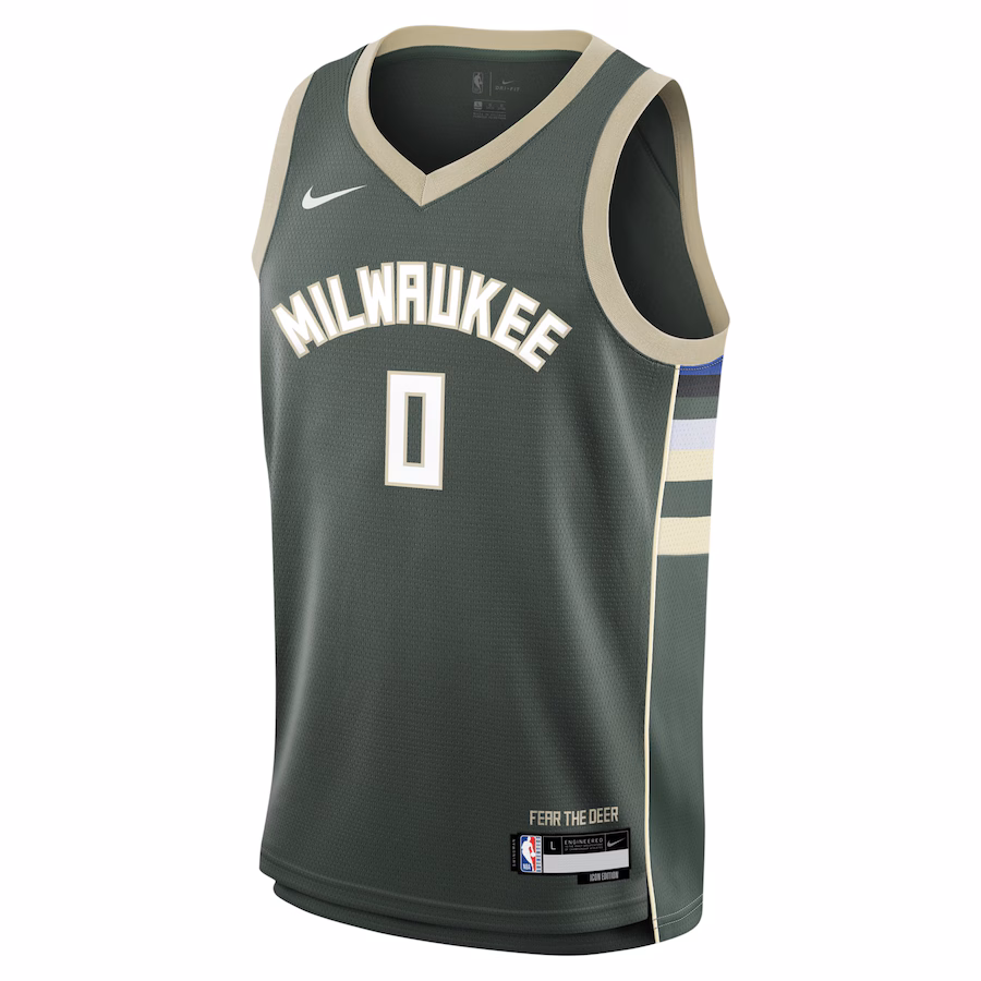 Damian Lillard, Camiseta Swingman para jóvenes de los Milwaukee Bucks - Edición Ícono - Verde cazador