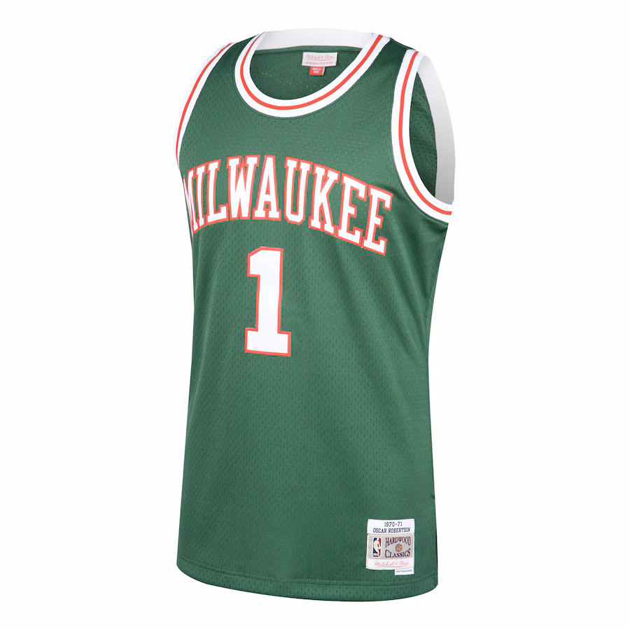 Oscar Robertson, Milwaukee Bucks Mitchell & Ness 1970/71 Hardwood Classics Swingman Jersey - Green