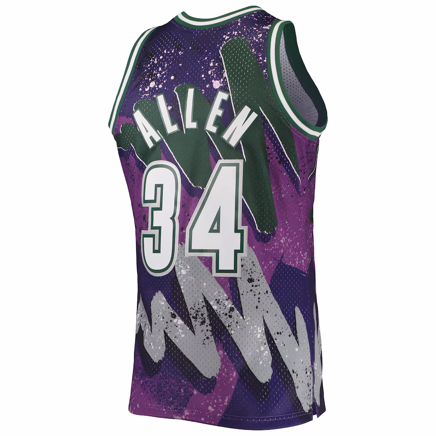 Ray Allen, Milwaukee Bucks Mitchell & Ness Hardwood Classics 2000/01 Hyper Hoops Swingman Jersey - Purple