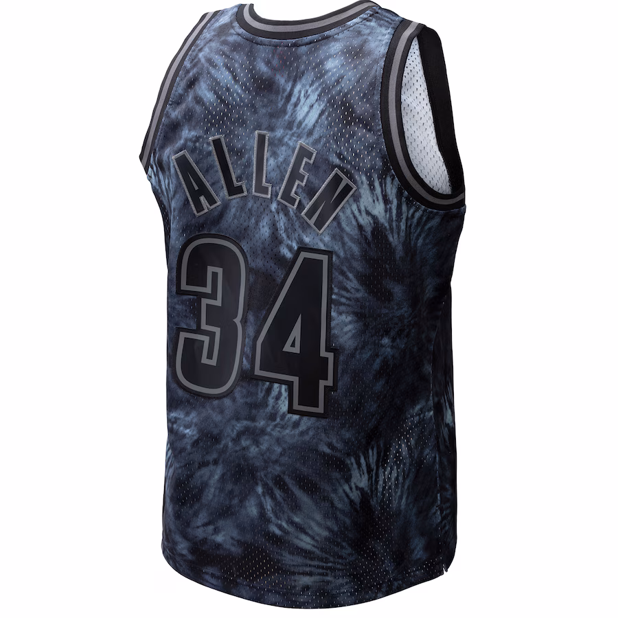 Ray Allen, Camiseta Swingman Tie-Dye (Tinteado al hilo) de los Hardwood Classics 1996/97 de Mitchell & Ness de los Milwaukee Bucks - Negro