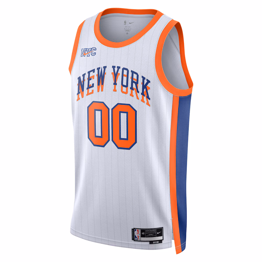 Maillot Swingman personnalisé neutre des New York Knicks pour la saison 2024/2025 - Édition Ville, Blanc