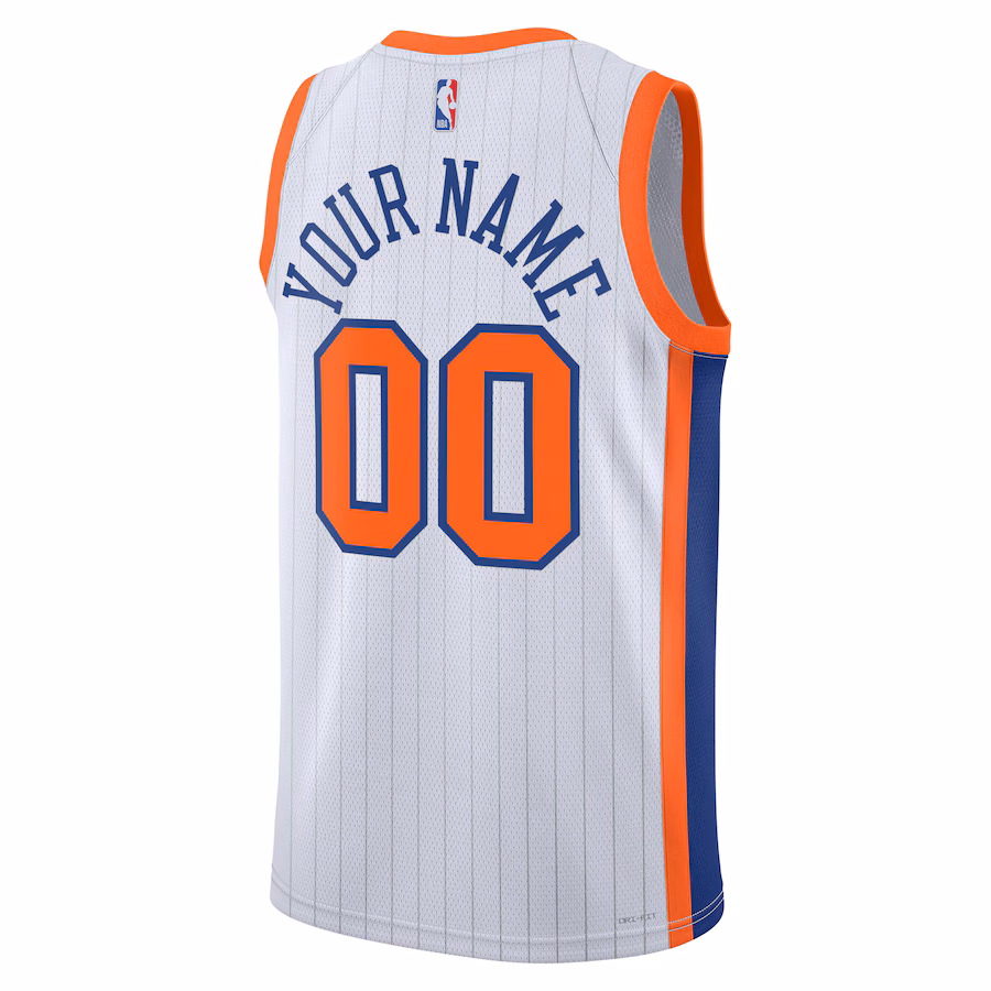 Maillot Swingman personnalisé neutre des New York Knicks pour la saison 2024/2025 - Édition Ville, Blanc