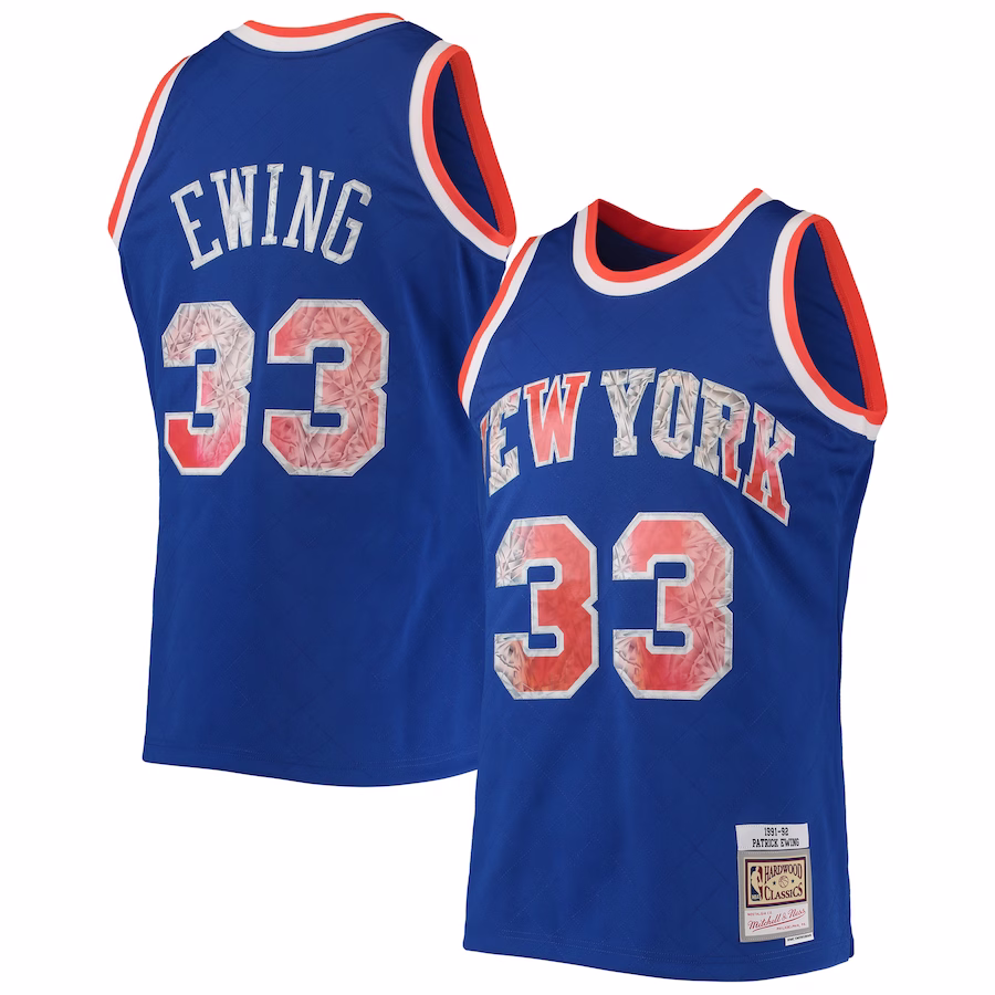 Patrick Ewing New York Knicks Mitchell & Ness Hardwood Classics 1991/92 NBA 75th Anniversary Diamond Jersey