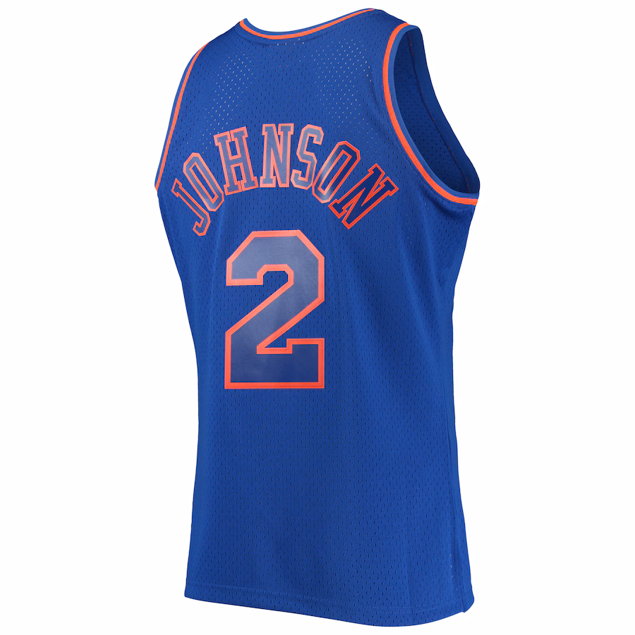 Camiseta Hardwood Classics fan azul Mitchell & Ness New York Knicks Larry Johnson 1996/97