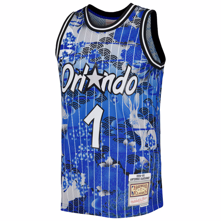 Anfernee Hardaway, Maillot de la version pour fans de la Fête du Nouvel An lunaire classique 1994/95 de Mitchell & Ness pour Orlando Magic - Bleu