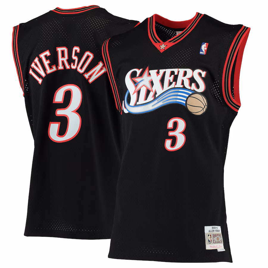 Allen Iverson Philadelphia 76ers Mitchell & Ness 2000/01 Classic Hardwood Swingman Jersey - Black