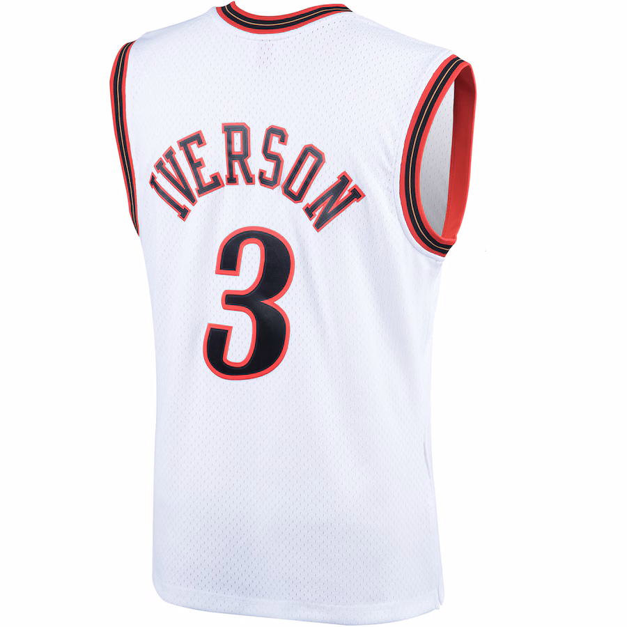 Allen Iverson Philadelphia 76ers Mitchell & Ness Maglia Swingman delle Classiche Hardwood - Bianco