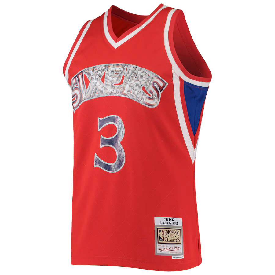 Camiseta Diamond 75º aniversario NBA Hardwood Classics Mitchell & Ness Philadelphia 76ers Allen Iverson 1996/97