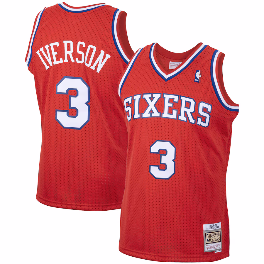 Allen Iverson Philadelphia 76ers Mitchell & Ness 2001/02 Classic Edition Swingman Jersey - Red