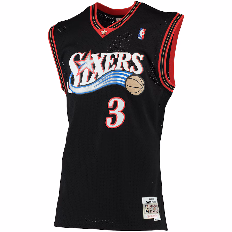 Allen Iverson Philadelphia 76ers Mitchell & Ness 2000/2001 Big & Tall Hardwood Classics Swingman Jersey - Schwarz