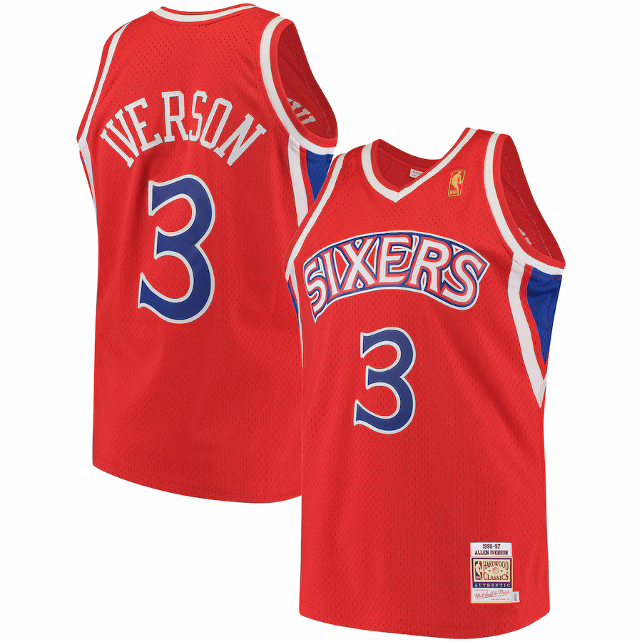 Allen Iverson Philadelphia 76ers Mitchell & Ness 1996/97 Hardwood Classics Jersey - Red