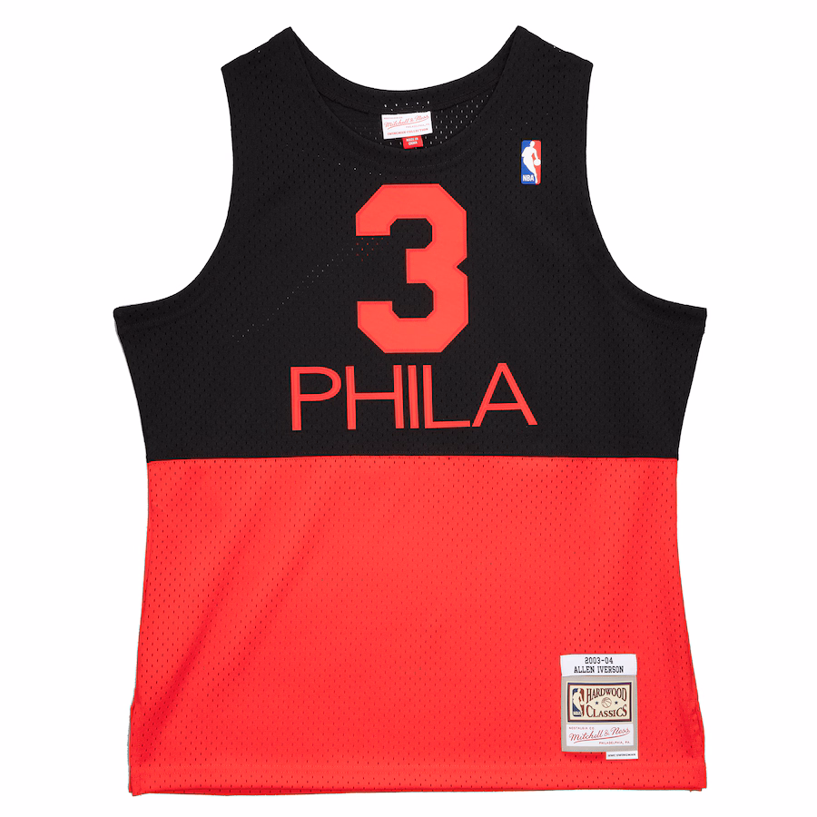 Allen Iverson Philadelphia 76ers Mitchell & Ness 2003/2004 Hardwood Classics Reload 2.0 Swingman Jersey - Schwarz