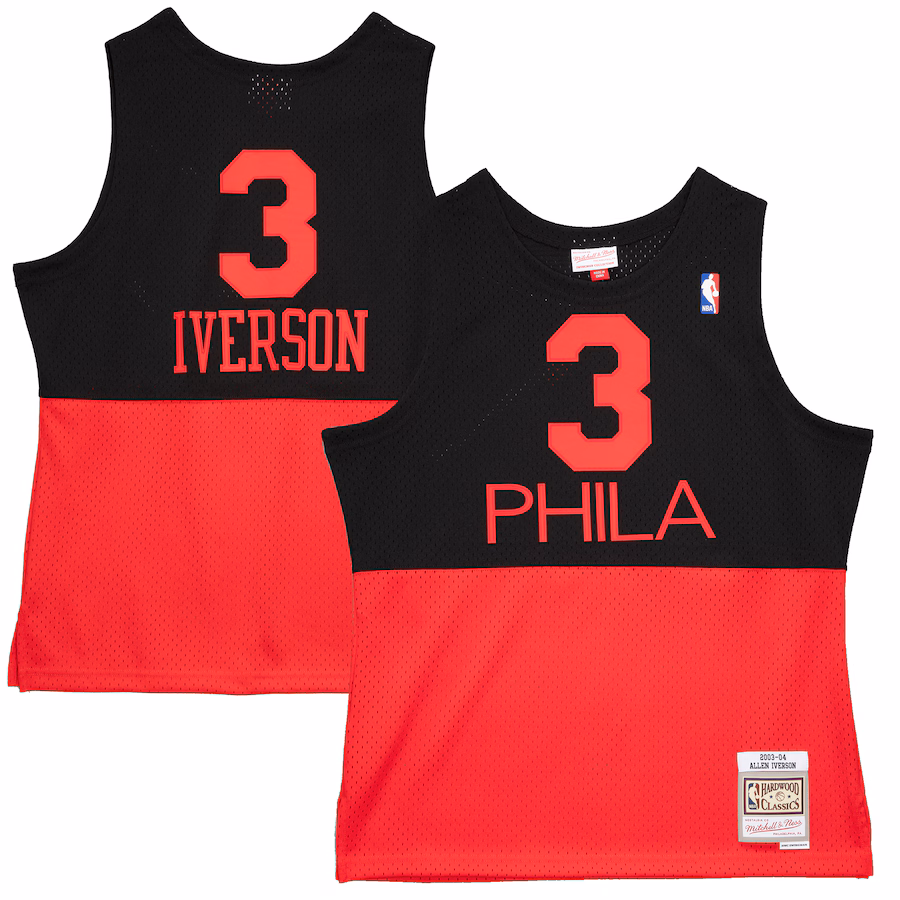 Allen Iverson Philadelphia 76ers Mitchell & Ness 2003/04 Hardwood Classics Reload 2.0 Swingman Jersey - Black