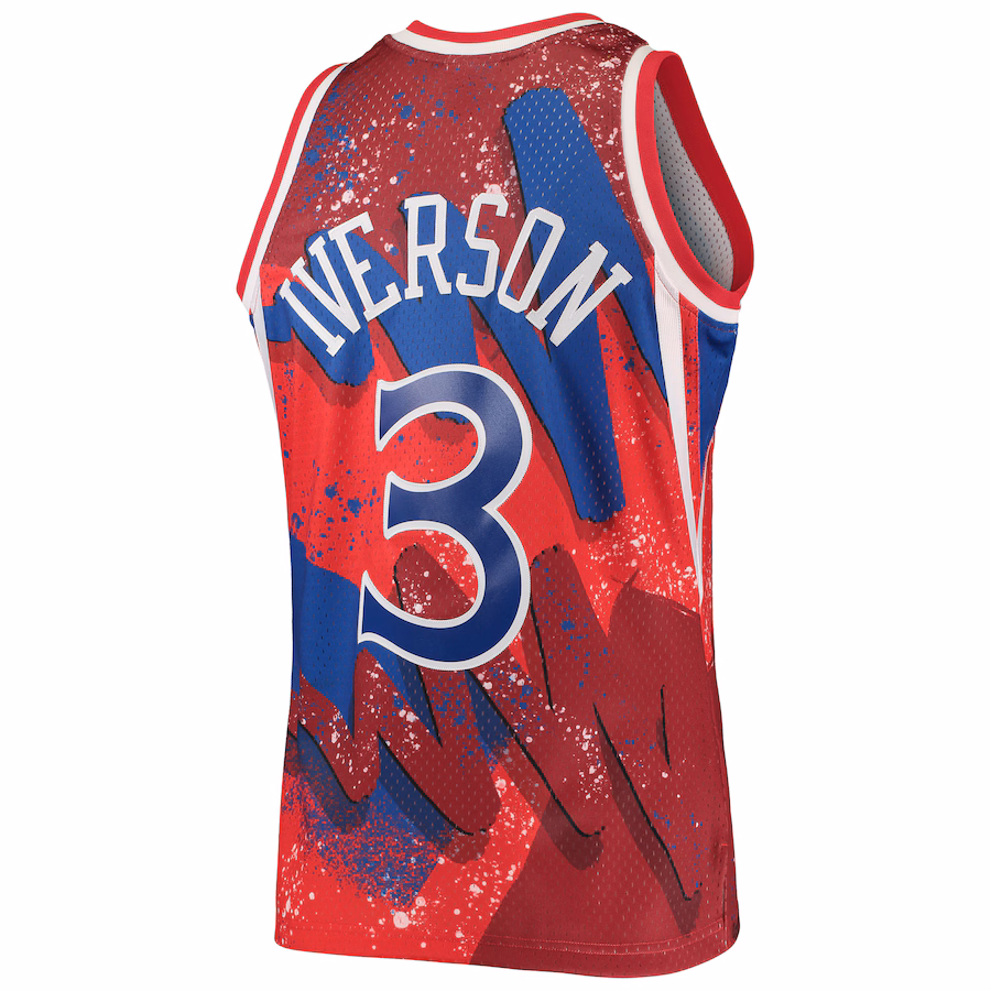 Allen Iverson Philadelphia 76ers Mitchell & Ness Hardwood Classics 1996/97 Hyper Hoops Swingman Jersey - Red