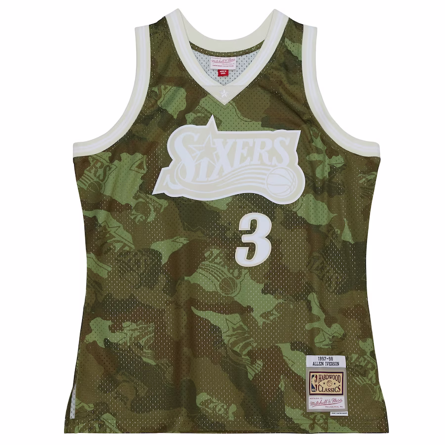 Philadelphia 76ers Allen Iverson 1997/98 Mitchell & Ness Hardwood Classics Ghost Green Swingman Trikot