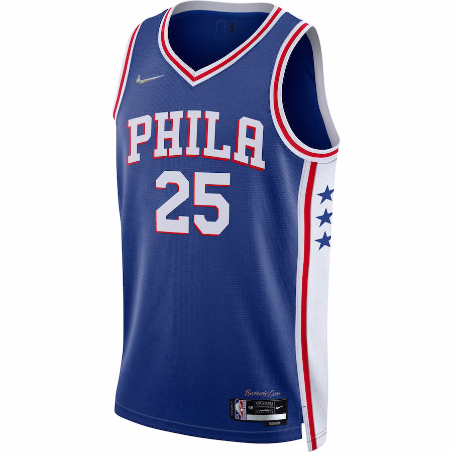 Ben Simmons Philadelphia 76ers Maillot Diamond Swingman 2021/22 - Édition Icon - Bleu Royal