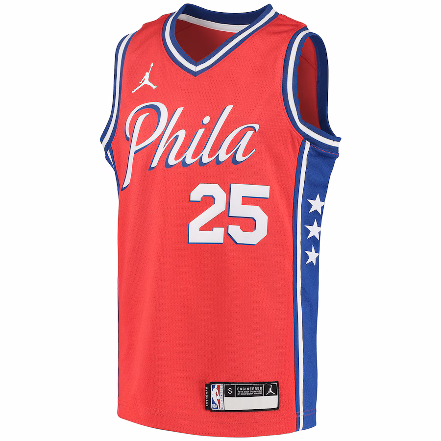 Ben Simmons Philadelphia 76ers Jordan Brand 2020/21 Youth Swingman Player Jersey - Statement Edition - Red