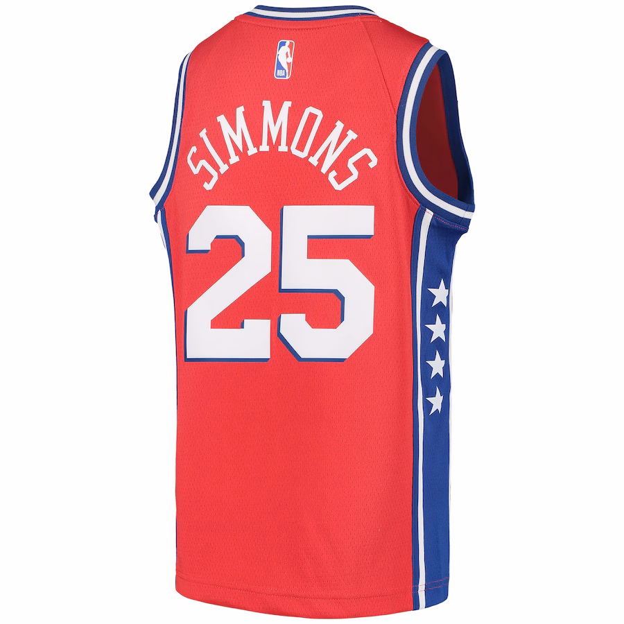 Ben Simmons Philadelphia 76ers Jordan Brand 2020/21 Youth Swingman Player Jersey - Statement Edition - Red