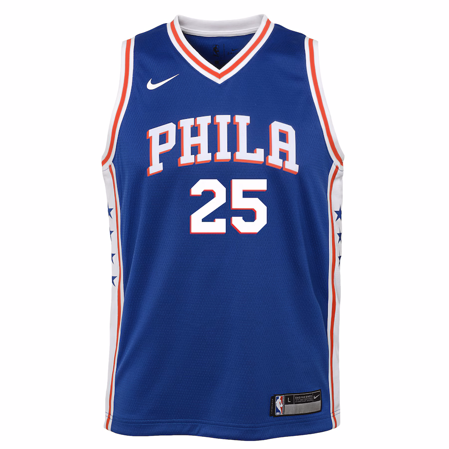 Philadelphia 76ers Ben Simmons Youth Icon Edition Swingman Trikot Royal