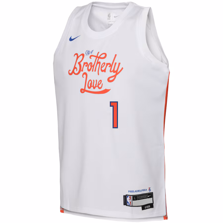 James Harden Philadelphia 76ers Youth 2022/23 Season Swingman Jersey - City Edition - White