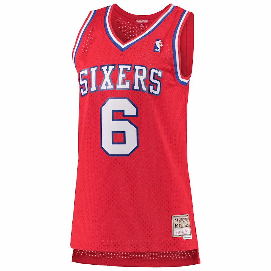 Julius Erving Philadelphia 76ers Mitchell & Ness Maglia Hardwood Classics Classica 1982/83 per Donne - Rosso